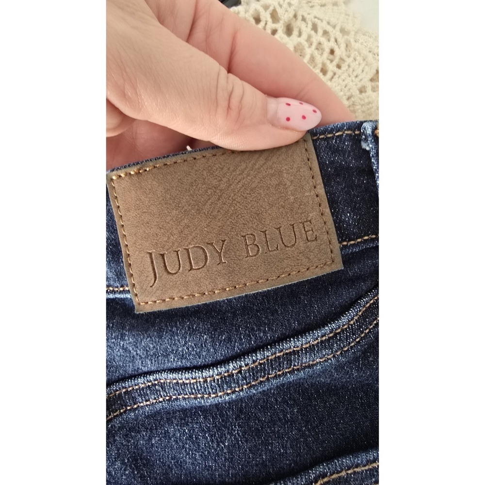 Judy Blue Straight Fit Jeans Womens Size 11/30 Raw Hem Stretch Denim Mid Rise